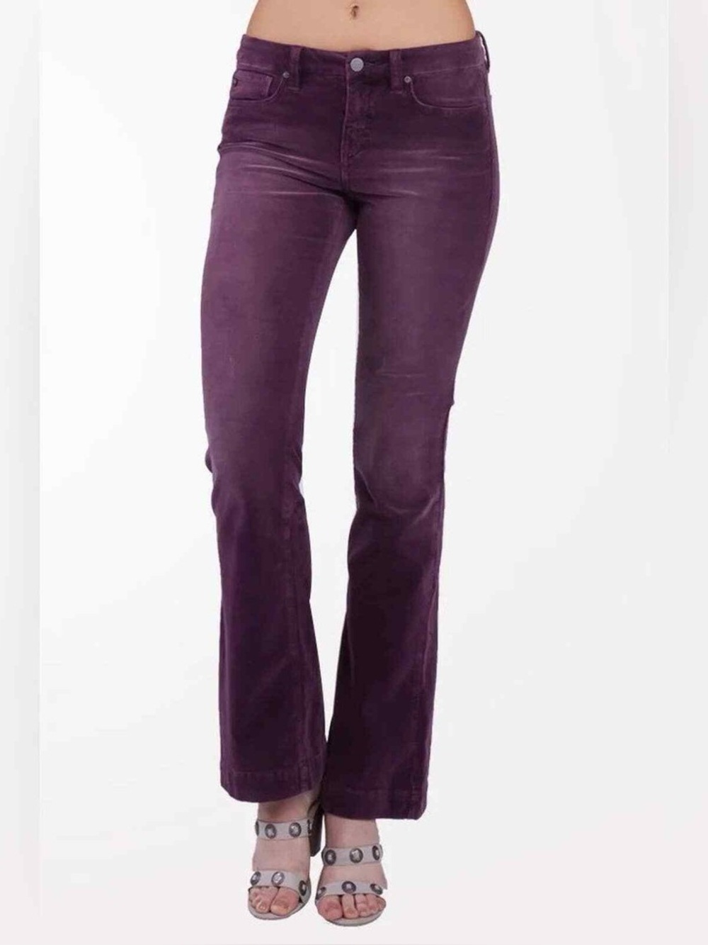 Dear John Sadie Plum Flare Corduroy Bootcut Pants Wide Hem EUC Size 29
